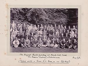 An original 1/2 plate photograph of "The August Bank-holiday of Pemb.Coll.Camb. The Mission 'Cost...