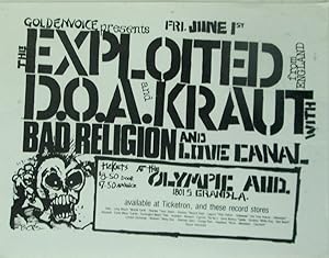 Goldenvoice Presents The Exploited, D.O.A. and Kraut with Bad Religion and Love Canal. Friday Jun...