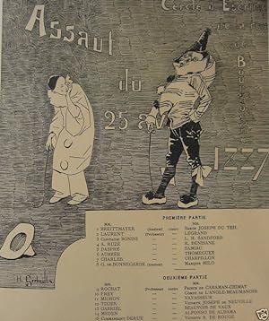 1897 Original French Art Nouveau Poster, Les Programmes Illustres, Assault du 25 Avril 1887