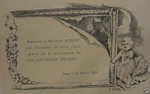 1897 Original French Art Nouveau Poster, Les Programmes Illustres, Birth Announcement - Willette
