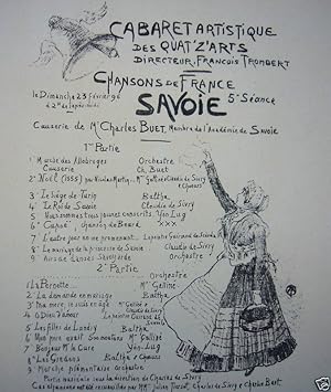 1897 Original French Art Nouveau Poster, Les Programmes Illustres, Cabaret Artistique Des Quat-Z-...