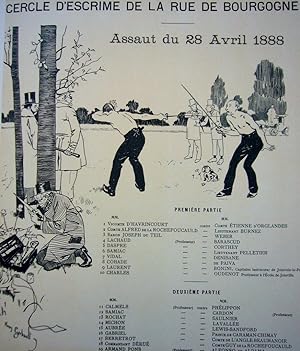 1897 Original French Art Nouveau Poster, Les Programmes Illustres, Fencing - Gerbault
