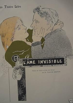 1897 Original French Art Nouveau Poster, Les Programmes Illustres, l'Ame Invisible -Synave