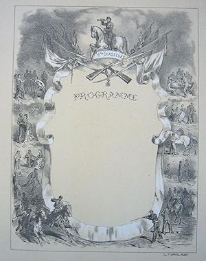 1897 Original French Art Nouveau Poster, Les Programmes Illustrés, Programme 6e Chasseurs