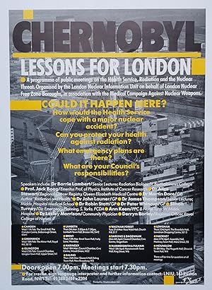 Affiche - CHERNOBYL - Lessons for London