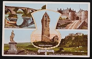 Stirling Scotland Postcard Wallace Monument Multivew Publisher Valentine's
