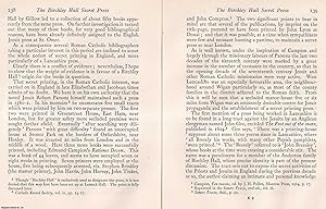 The Birchley Hall Secret Roman Catholic Press. An original article from the Library, a Quarterly ...