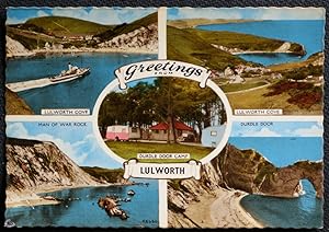 Lulworth Dorset Postcard Ship Durdle Door