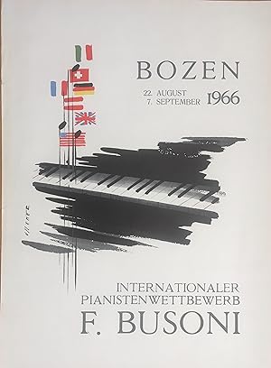 Internationaler Pianistenwettbewerb F. Busoni. Bozen 22. August - 7. September 1966. Grafische Ge...