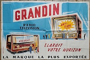 Affiche publicitaire Radio - TÉLÉVISION - Auto-Radio GRANDIN