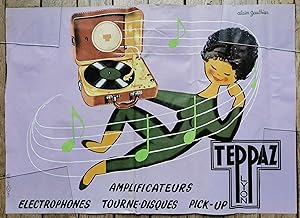 Affiche lithographie Amplificateurs - Électrophones - Tourne-disques - Pick-Up TEPPAS Lyon