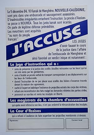 Affiche Affiche Pétition - Embuscade de HIENGHÈNE - Procès du 5 décembre 1984