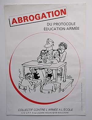 Affiche ABROGATION du Protocole Éducation-Armée 1983