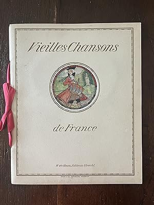 Vieilles Chansons de France avec accompagnement de piano de Willem Pijper Illustrations en couleu...
