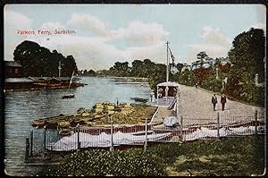 Surbiton Vintage 1909 Postcard Parkers Ferry
