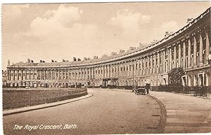 Bath Somerset Postcard Royal Crescent Vintage Sepia View