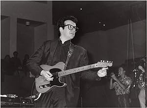 Original photograph of Elvis Costello performing in Stockholm, 1983