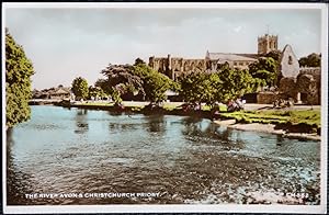 Christchurch Priory River Avon Postcard Real Photo