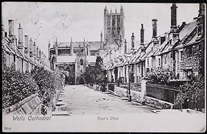Wells Cathedral Vicar's Close Antique Postcard Vintage 1904