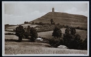 Glastonbury Tor Vintage Postcard Sepia View