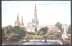 Lichfield Cathedral Vintage Postcard Minster Pool circa 1918