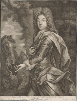 Portrait of Jacob van Wassenaer Obdam (1645-1714). First edition of the mezzotint, from an old Sp...