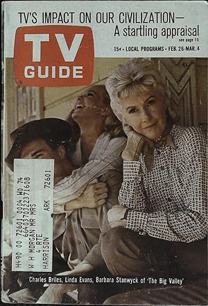TV Guide February 26, 1966 Barbara Stanwyck "The Big Valley" COVER ONLY