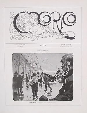 1899 Original Cocorico Masthead (Mucha) and Illustration (Barret)