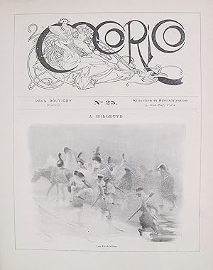 1899 Original Cocorico Masthead (Mucha) and Illustration (Willette)