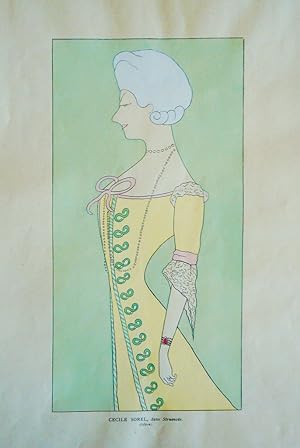 1899 Original French Art Nouveau Pochoir, Nos Actrices, Cecile Sorel - Cappiello
