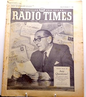 Radio Times. West Of England Edition. October 5th to 11th. 1958