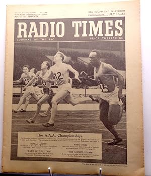 Radio Times. Scottish Edition. July 10th-16th. A.A.A. Championship cover. 1955