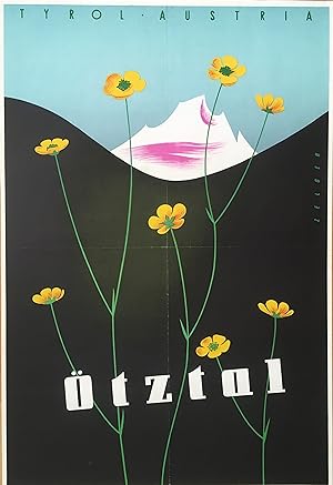 Tyrol - Austria. Ötztal. Grafische Gestaltung von Arthur Zelger (1914-2004). Farboffsetdruck Wagn...