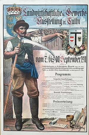Landwirtschaftliche u. Gewerbe-Ausstellung in Tulln vom 7. bis 10. September 1911. Grafische Gest...