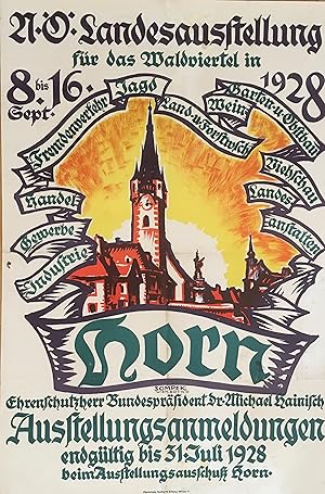 N.Ö. Landesausstellung für das Waldviertel in Horn. 8.-16. Sept. 1928. Grafische Gestaltung von E...