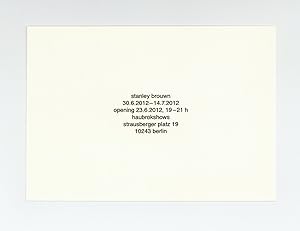 Announcement card: stanley brouwn (30 June-14 July 2012)
