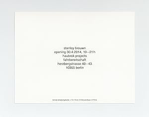 Exhibition postcard: stanley brouwn (opens 30 April 2014)