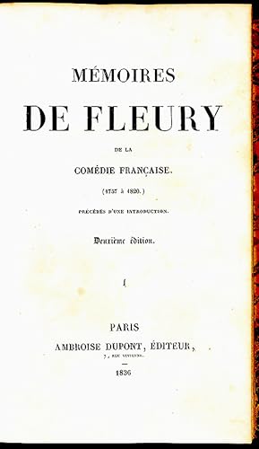 Mémoires de Fleury de la Comédie Française (1757 à 1820) précédé d'une introduction. Deuxième édi...