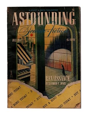 ASTOUNDING SCIENCE FICTION, JULY 1944. Renaissance by Raymond F. Jones. Cover Art by Fred Hauke. ...