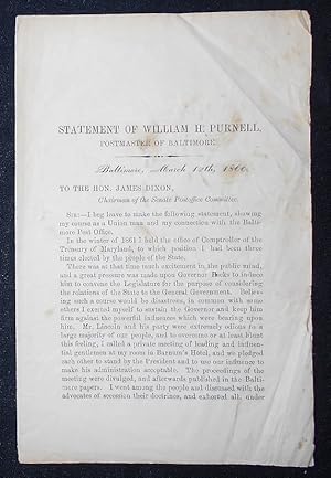 Statement of William H. Purnell, Postmaster of Baltimore