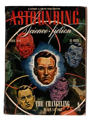 ASTOUNDING SCIENCE FICTION, APRIL 1944. The Changeling by A. E. van Vogt. Cover Art by William Ti...