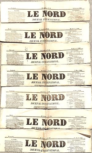 Sette numeri del giornale Le Nord international pre Unità d'Italia con articoli inerenti 1860