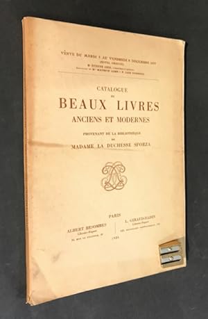 Catalogue de beaux livres anciens et modernes provenant de la bibliothèque de madame la duchesse ...