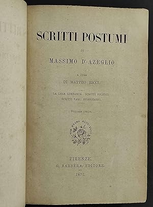 Scritti Postumi - M. d'Azeglio - Ed. Barbera - 1871