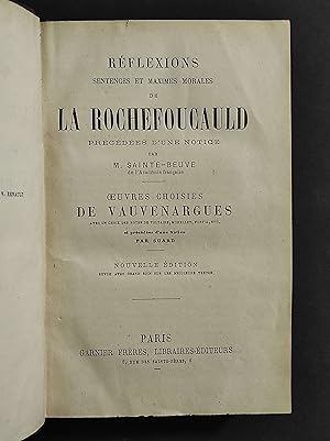 Reflexion de La Rochefoucauld - M. Sainte-Beuve - Ed. Garnier Freres