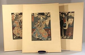 [Triptych of:] Shirai Gonpachi, Miura-ya Komurasaki and Miura-ya Wakamurasaki