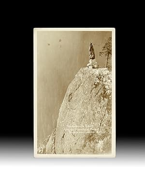 1920s Photo of Cliffside Handstand on Daredevil's Leap at Grouse Mountain Park in North Vancouver...