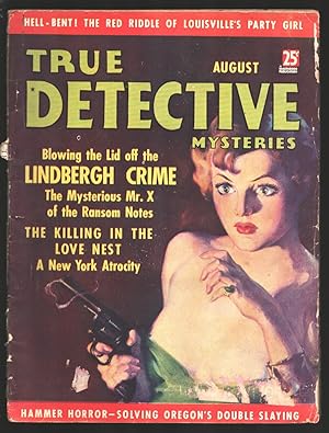 True Detective 8/1936-Lindbergh Crime Story-Hammer Horro-Paroles-Pulp crime-posed photos-historic-G