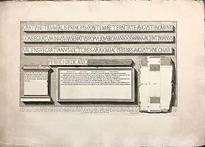 [Antique print, etching, Piranesi] Pianta del Ponte Ferrato detto dagl'Antiquari Cestio (Plan of ...