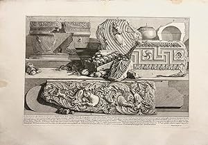 [Antique print, etching, Piranesi] Urna di marmo col suo Coperchio ritrovata dentro al Mausoleo d...